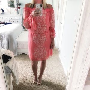 Off the shoulder embroidered dress